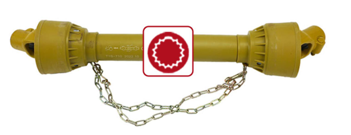 Tubo estriado com eixo de tomada de força