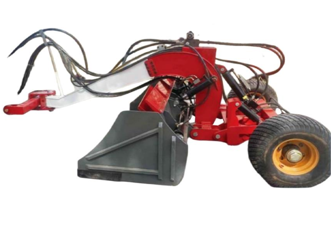 Nivelador de terreno com ponte de curvatura pequena