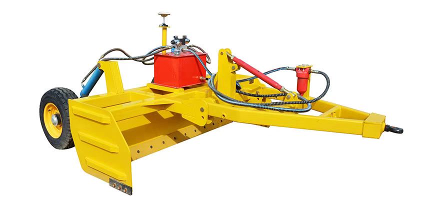 Máquina de nivelamento de terreno montada em trator, niveladora de satélite